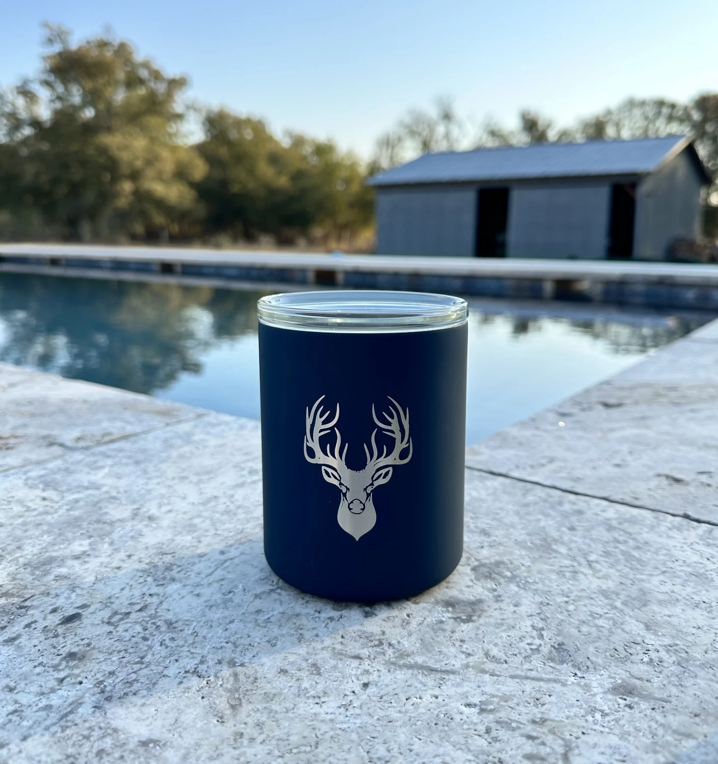 Limited Edition Deer Hunter Glass Lined Whiskey Glass in Navy - Image 2