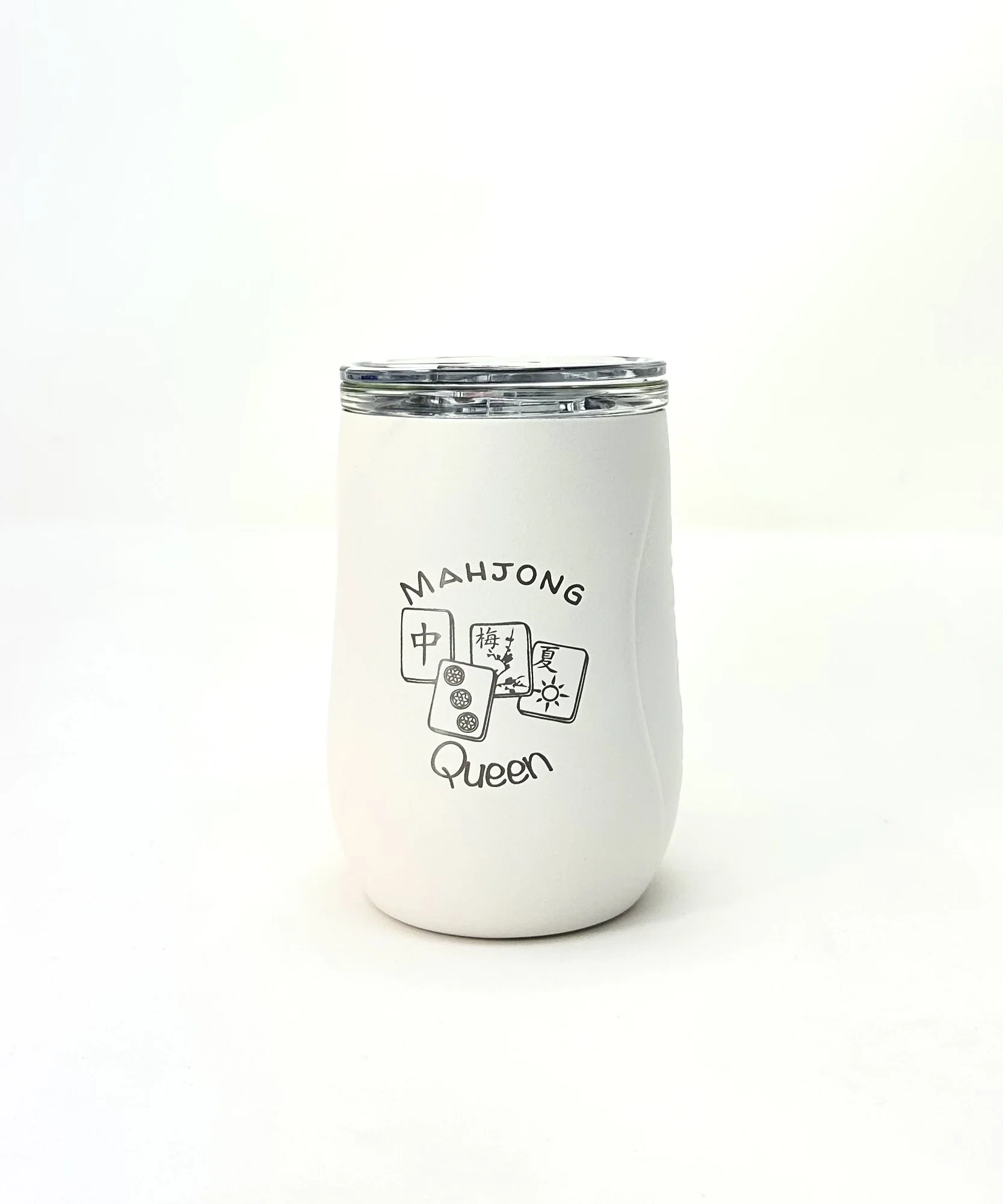 Limited Edition Mahjong Wine Tumbler in White - Image 3