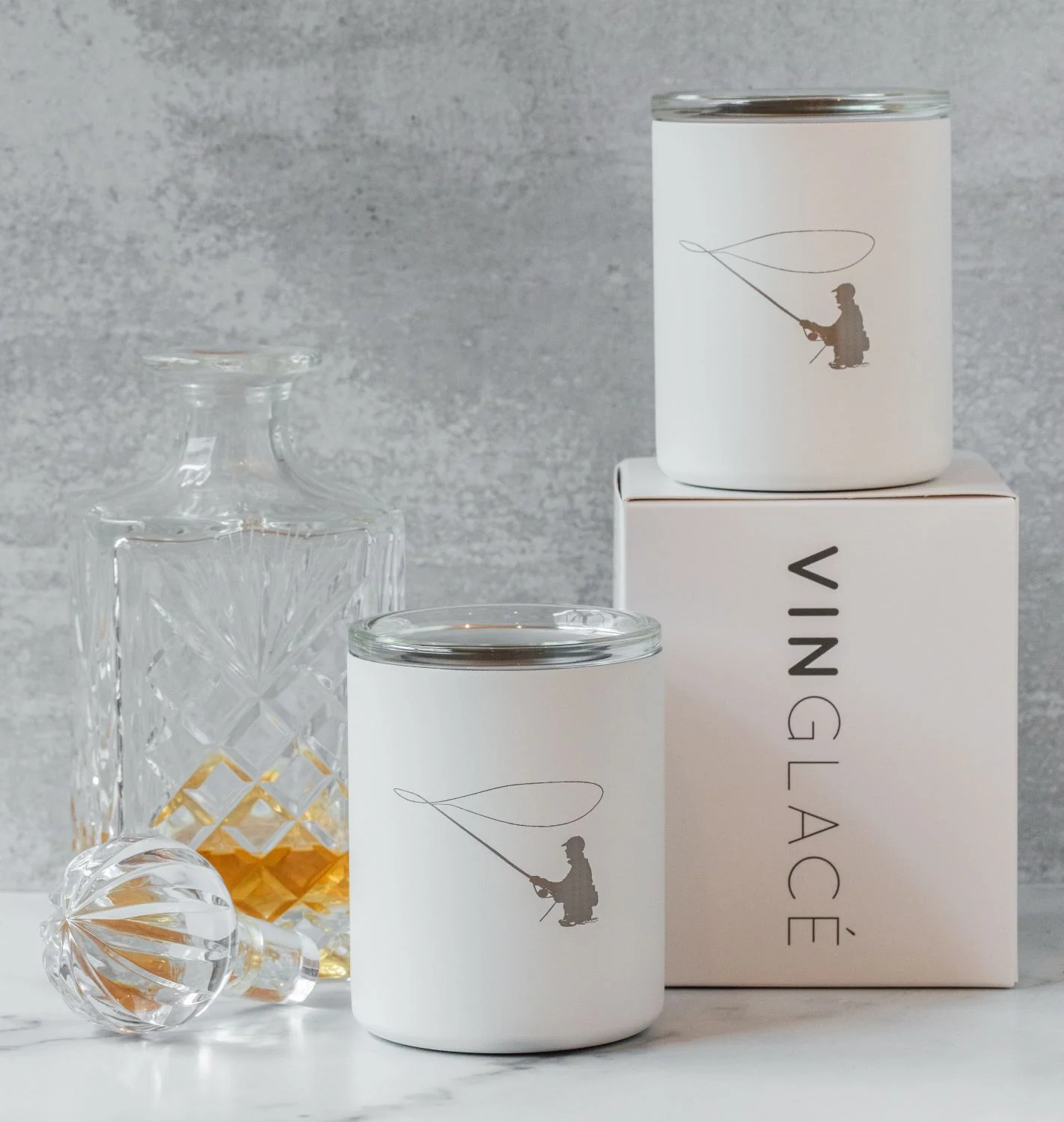Limited Edition Set of 4 Whiskey Low Balls in White - Image 3